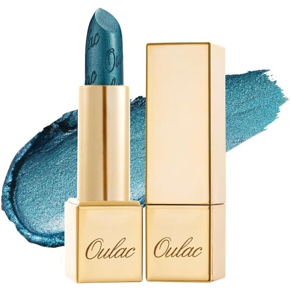 Oulac Metallic Glitter Green Lipstick for Women 4.3 g/0.15 oz (Turquoise(20)) - Picture 7 of 8